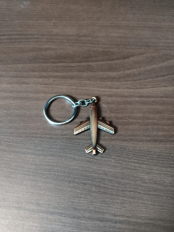 Metallic Airplane Keychain 