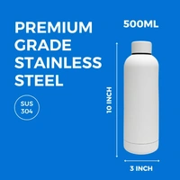 RUBBER TEXTURE MATT FINISH INSULATED BOTTLE - White