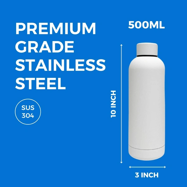 RUBBER TEXTURE MATT FINISH INSULATED BOTTLE - White