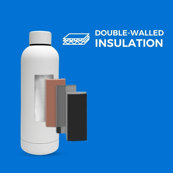 RUBBER TEXTURE MATT FINISH INSULATED BOTTLE - White