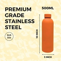 RUBBER TEXTURE MATT FINISH INSULATED BOTTLE - Web Orange