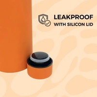 RUBBER TEXTURE MATT FINISH INSULATED BOTTLE - Web Orange