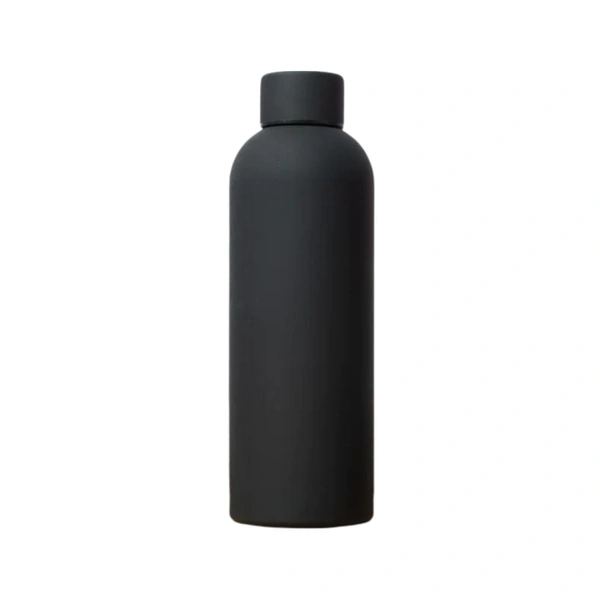 RUBBER TEXTURE MATT FINISH INSULATED BOTTLE - Black
