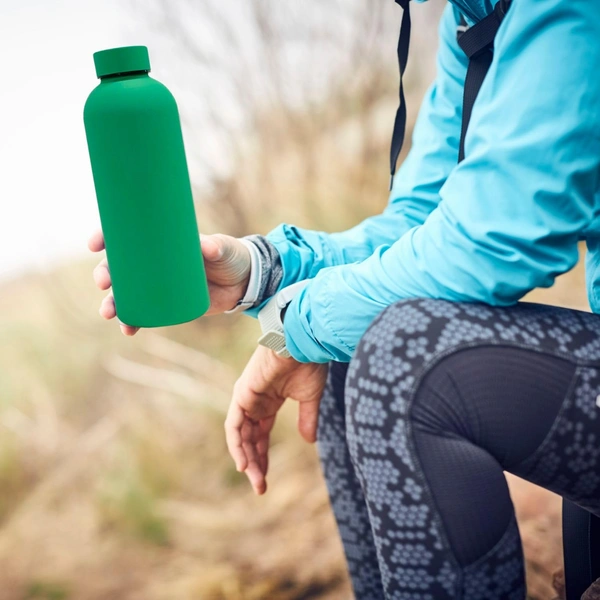 RUBBER TEXTURE MATT FINISH INSULATED BOTTLE - Apple