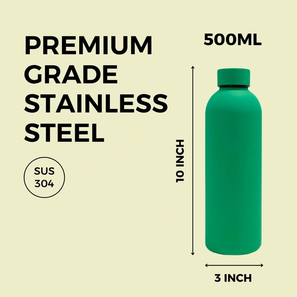 RUBBER TEXTURE MATT FINISH INSULATED BOTTLE - Apple