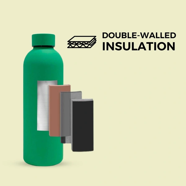 RUBBER TEXTURE MATT FINISH INSULATED BOTTLE - Apple