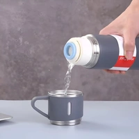 VACUUM FLASK WITH THREE CUPS - Gray