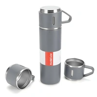 VACUUM FLASK WITH THREE CUPS - Gray