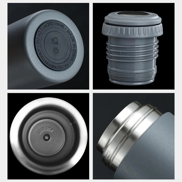 VACUUM FLASK WITH THREE CUPS - Gray
