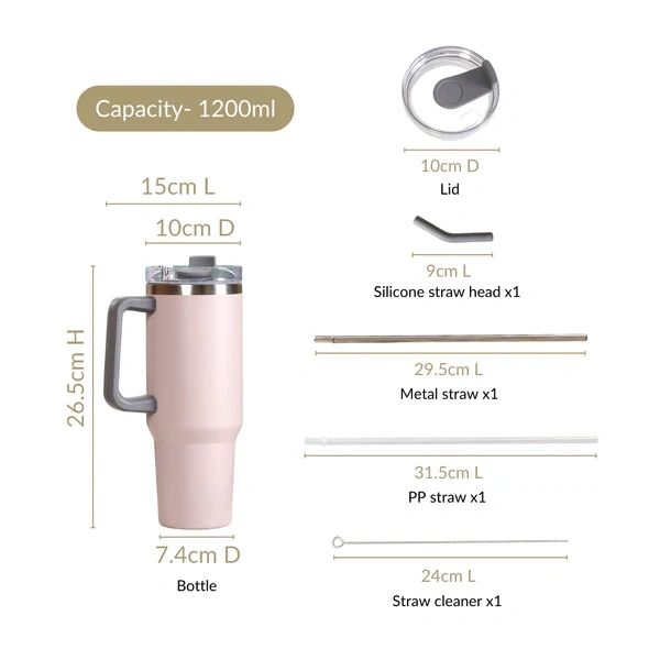1200 Ml Sipper Stainless Steel - White
