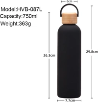 750ml/25.5oz Bamboo Cap Vacuum Insulation rubber bottle - Persian Red