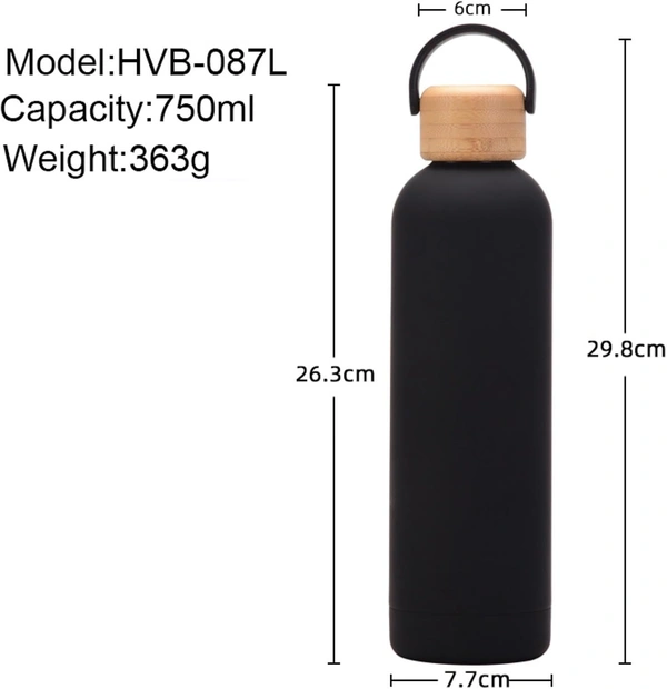 750ml/25.5oz Bamboo Cap Vacuum Insulation rubber bottle - Persian Red