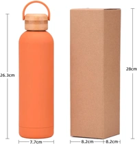 750ml/25.5oz Bamboo Cap Vacuum Insulation rubber bottle - Persian Red
