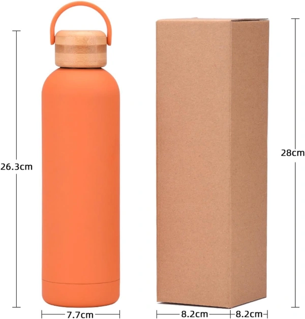 750ml/25.5oz Bamboo Cap Vacuum Insulation rubber bottle - Persian Red