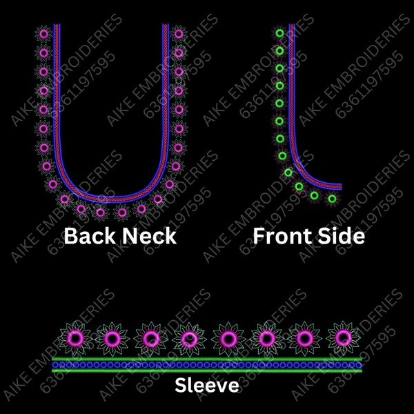 Blouse Design No: MSM-006 - Simple Border, U Shape