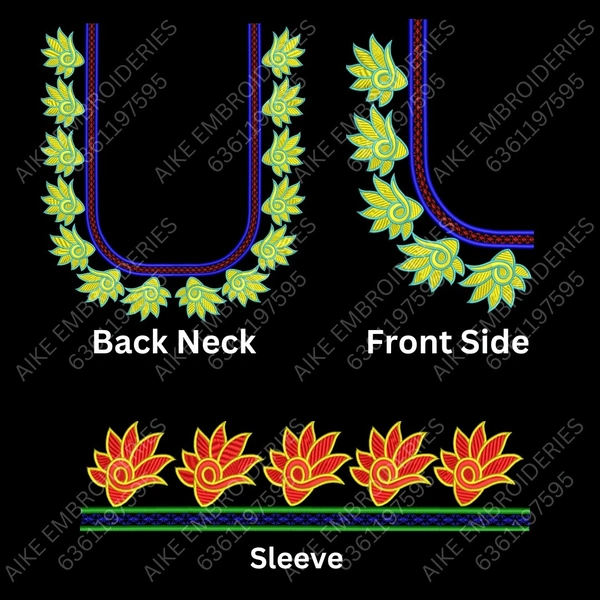 Blouse Design No : MSM-011 - Simple Border, U Shape