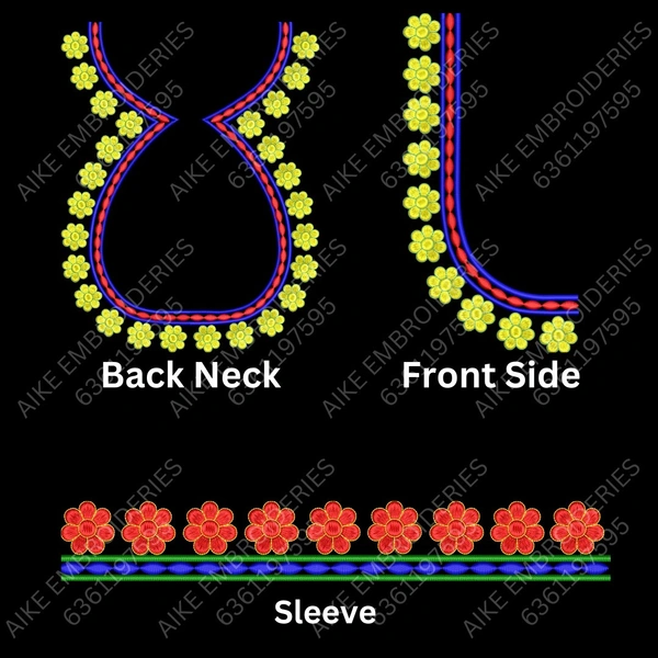 Blouse Design No : MSM-014 - Simple Border, Pot Neck