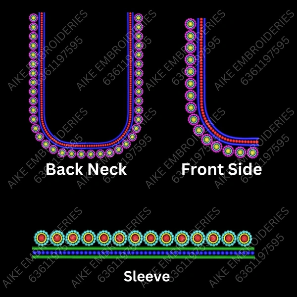 Blouse Design No : MSM-017 - Simple Border, U Shape