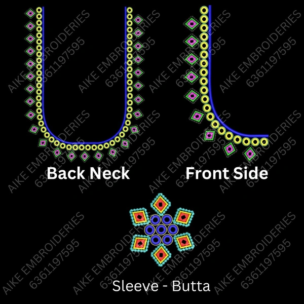 Blouse Design No : MSM-021 - Mirror Work, Butta, U Shape