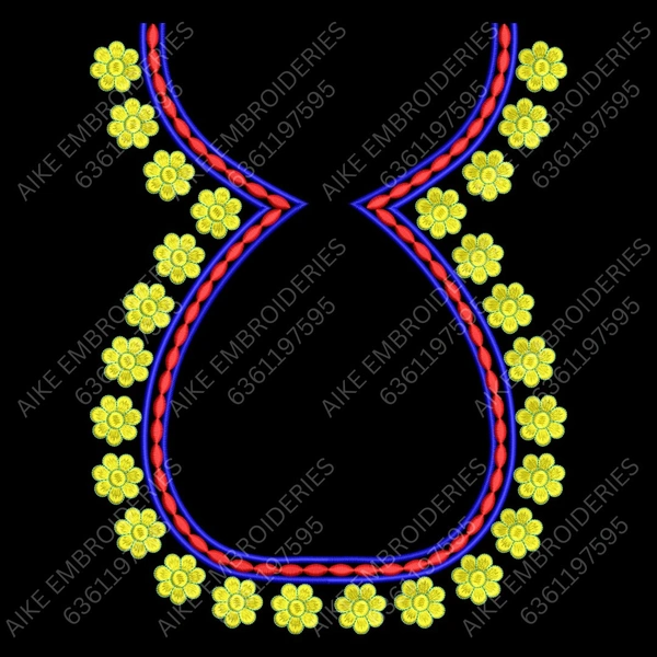 Blouse Design No : MSM-014 - Simple Border, Pot Neck