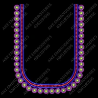 Blouse Design No : MSM-017 - Simple Border, U Shape