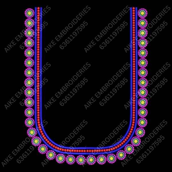 Blouse Design No : MSM-017 - Simple Border, U Shape