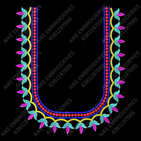 Blouse Design No : MSM-018 - Simple Border, U Shape