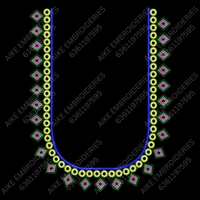 Blouse Design No : MSM-021 - Mirror Work, Butta, U Shape