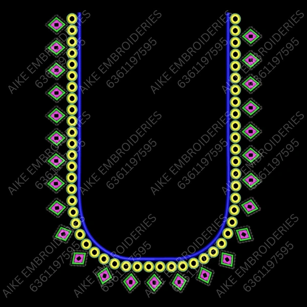 Blouse Design No : MSM-021 - Mirror Work, Butta, U Shape