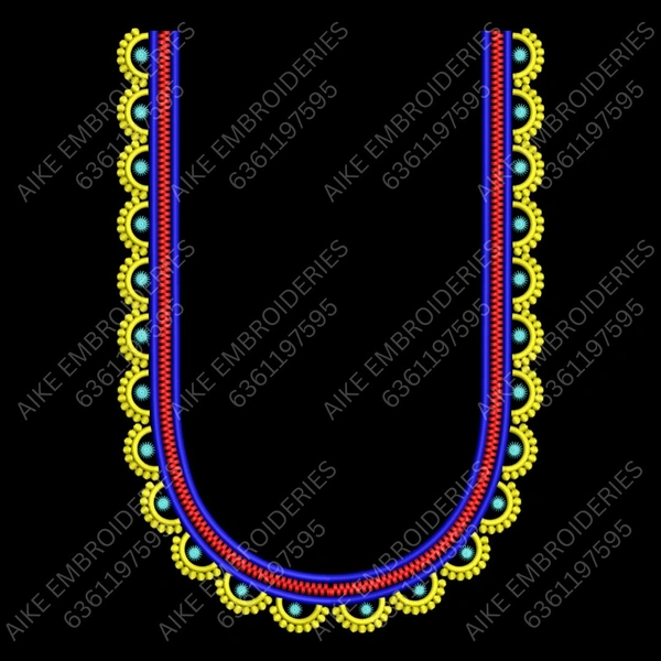 Blouse Design No : MSM-023 - Simple Border, U Shape