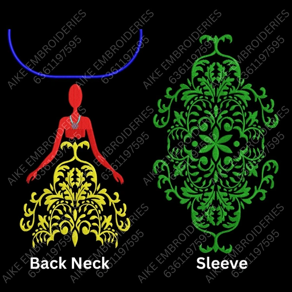 Blouse Design No MSM-036 - Butta, Boat Neck