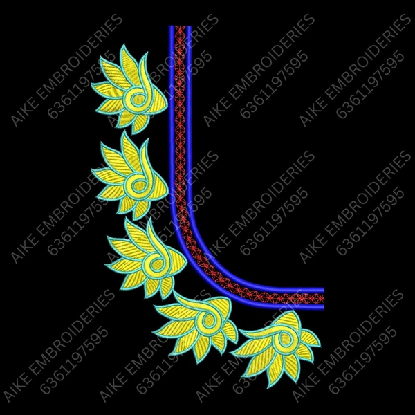 Blouse Design No : MSM-011 - Simple Border, U Shape