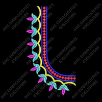 Blouse Design No : MSM-018 - Simple Border, U Shape