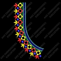 Blouse Design No MSM-028 - Mirror Work, Simple Border, U Shape