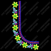 Blouse Design No MSM-031 - Border with Butta, U Shape