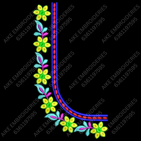 Blouse Design No MSM-031 - Border with Butta, U Shape