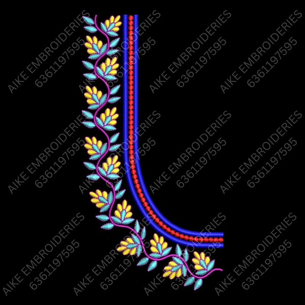 Blouse Design No MSM-039 - Border with Butta, Sweat Heart