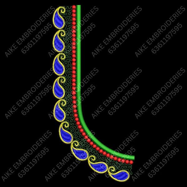 Blouse Design No MSM-046/2 - Simple Border, U Shape