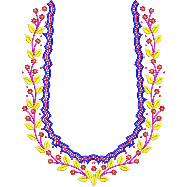 Blouse Design No :306246 ,Flower Bunch , Cut Work - Border With Butta, U Shape