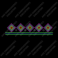 Blouse Design No : MSM-009 - Kutch with Mirror, Simple Border, U Shape