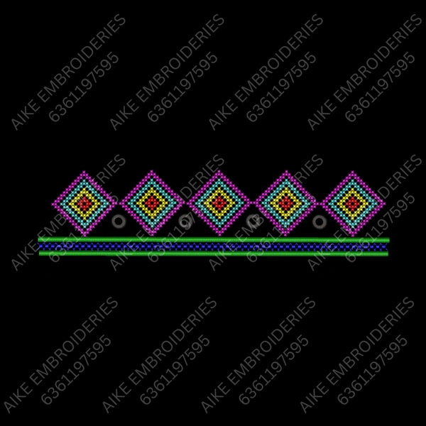 Blouse Design No : MSM-009 - Kutch with Mirror, Simple Border, U Shape