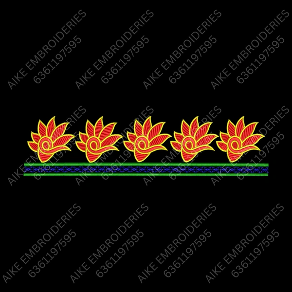 Blouse Design No : MSM-011 - Simple Border, U Shape