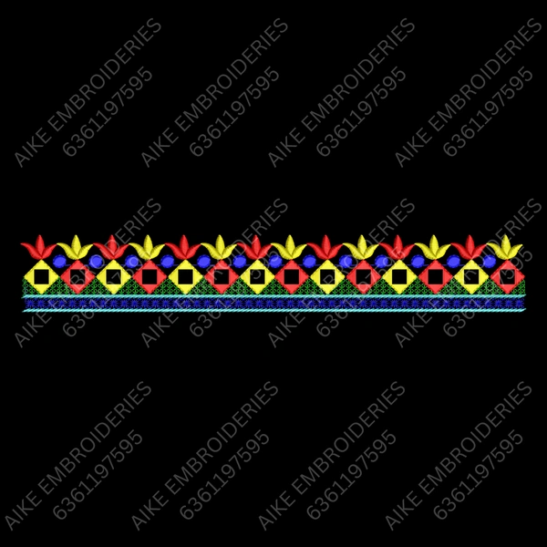 Blouse Design No MSM-028 - Mirror Work, Simple Border, U Shape