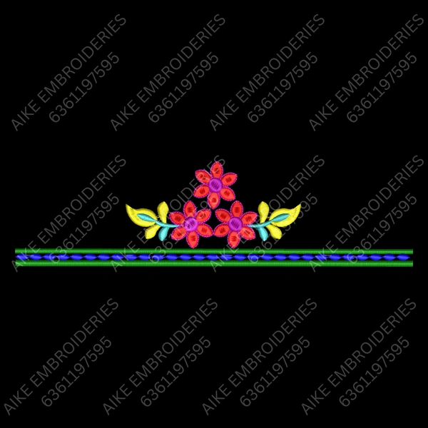 Blouse Design No MSM-031 - Border with Butta, U Shape