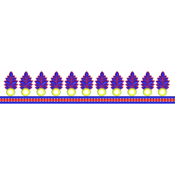 Blouse Design No : AE-003/2 - Mirror Work, Simple Border, U Shape