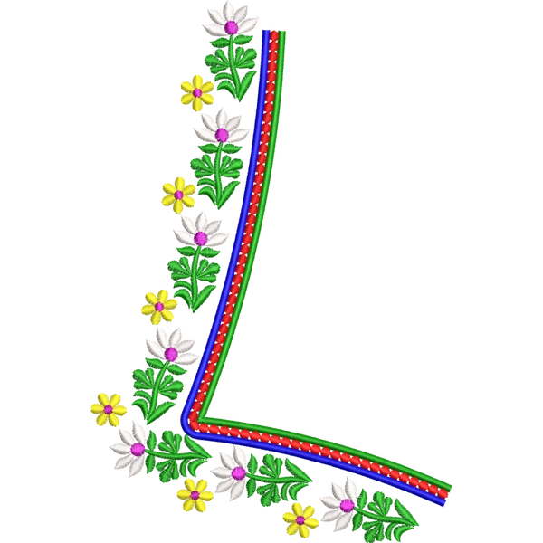 Blouse Design No : AE-010/1 , Pot neck with Heart, Flower Bunch - Full Sleeve, Pot Neck