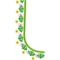 Blouse Design No : AE-010/2 , Pot neck with Heart, Flower Bunch - Full Sleeve, Pot Neck