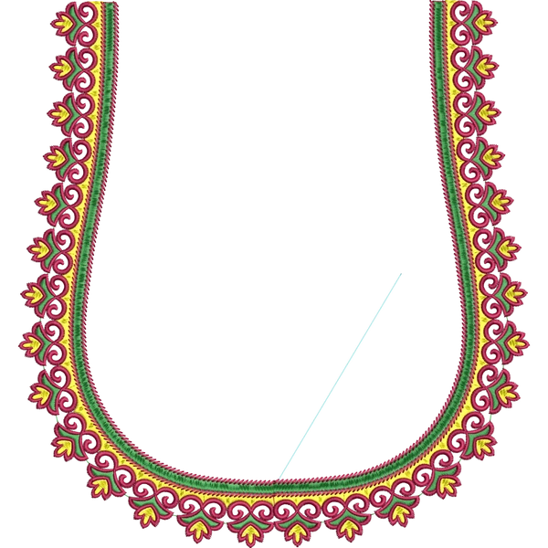 Blouse Design No : AE-011 - Simple Border, U Shape