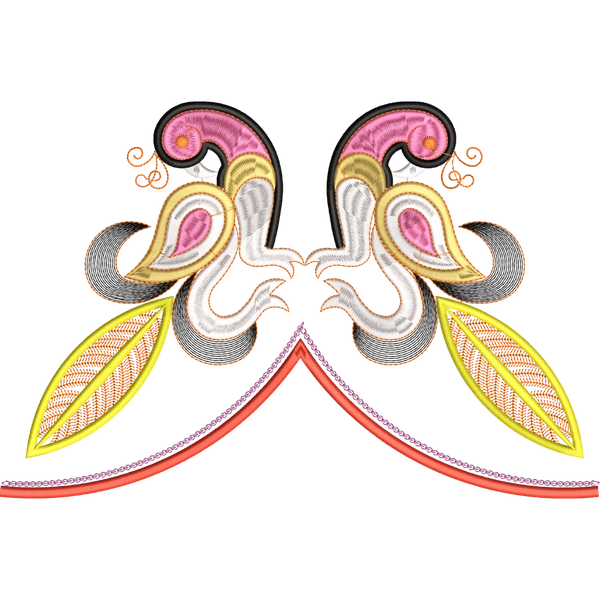 Blouse Design No : AE-015 , Peacock , Butta in Backneck - Butta, U Shape