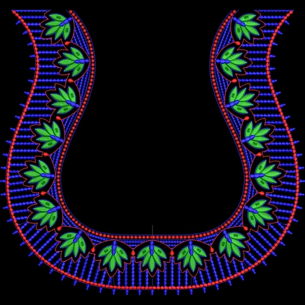 Blouse Design No MSM-050 - Border with Butta, U Shape